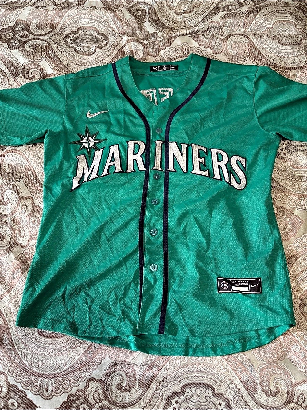 Nike Seattle Mariners Alternate Replica Baseball Jersey Green & Blue Large